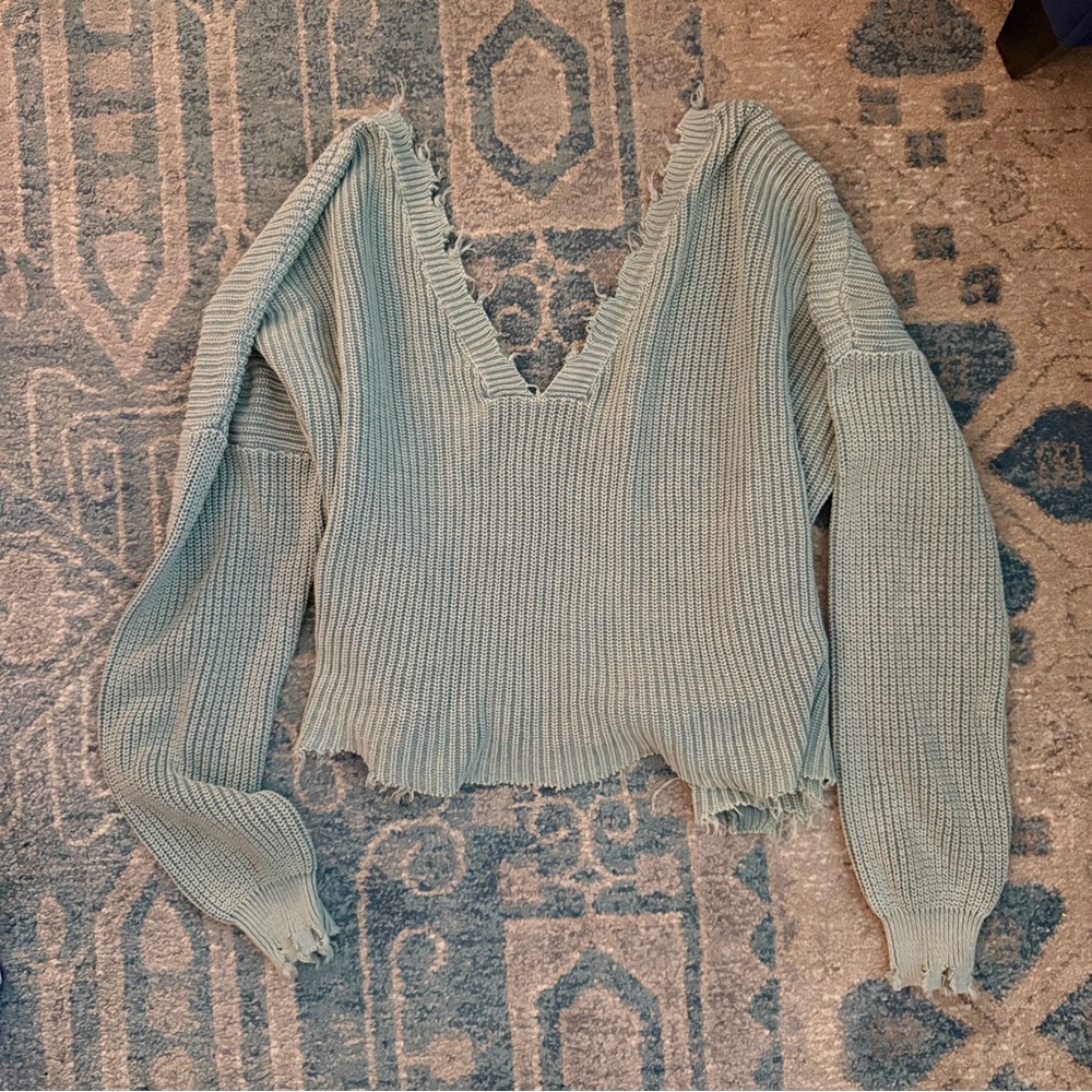 Ribbed V-Neck Sweater